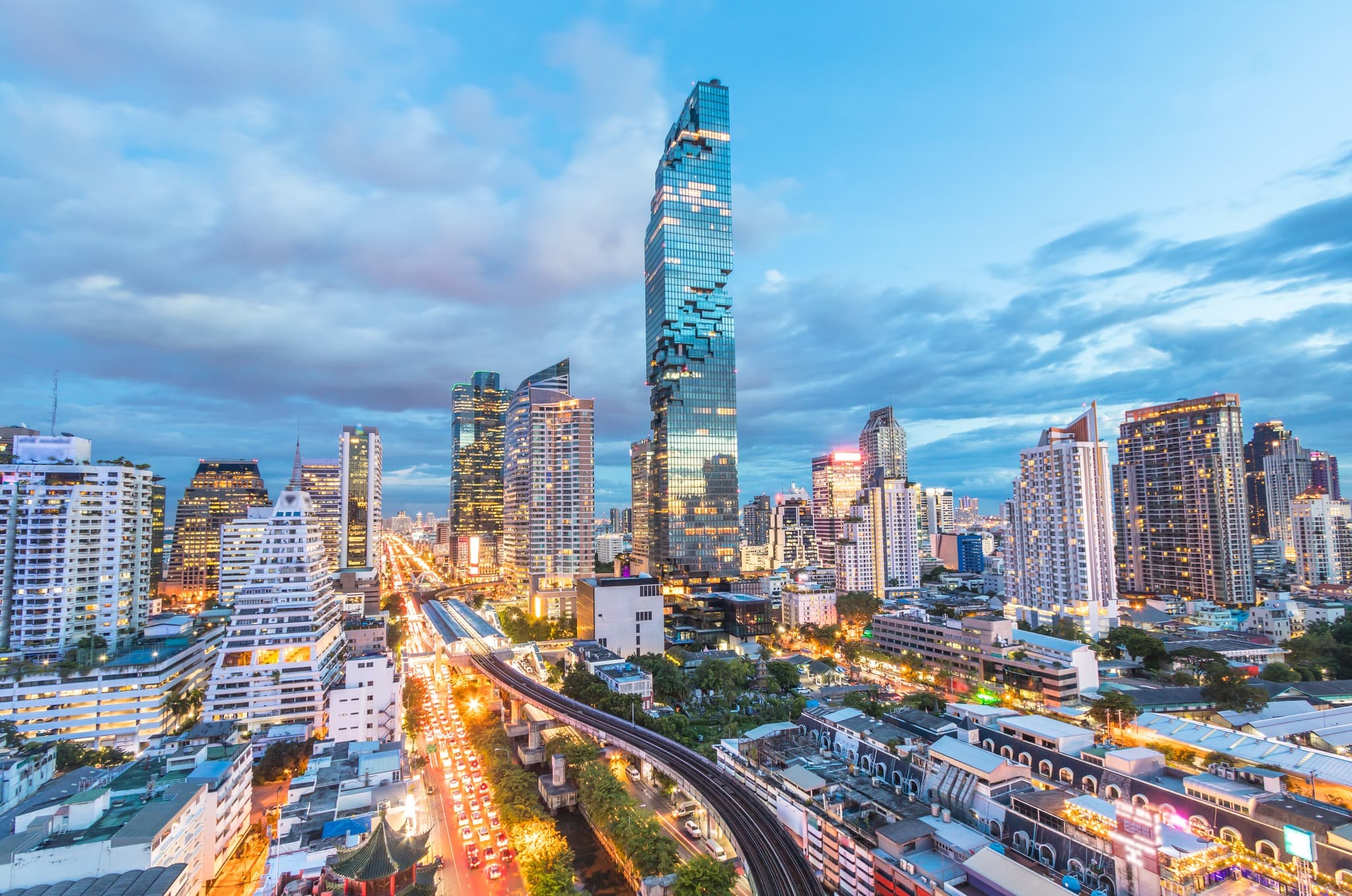 Silom neighborhood in Bangkok